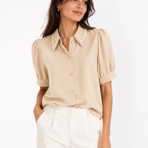 CHEMISE DEMI MANCHE COL A PERL