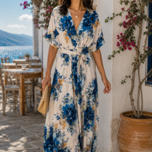 ROBE DEMI MANCHE IMPRIMEE LONGUE