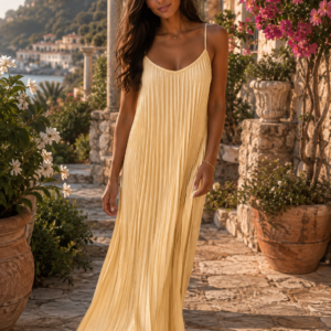 ROBE BRETELLE LLNGUE PLISSEE