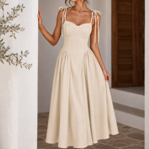 ROBE LONGUE BRETELLE A NOEUD