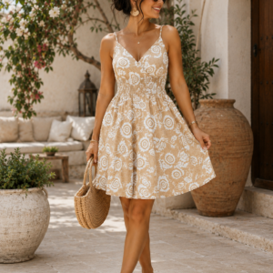 ROBE COURTE IMPRIMEE BRETELLE