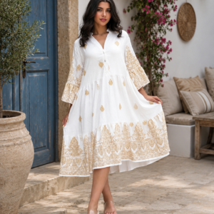 ROBE COURTE DEMI MANCHE IMPRIMEE