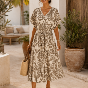 ROBE LONGUE IMPRIMEE A MARQUE TAILLE