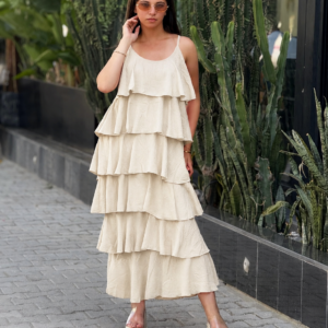 ROBE BRETELLE A VOLANT